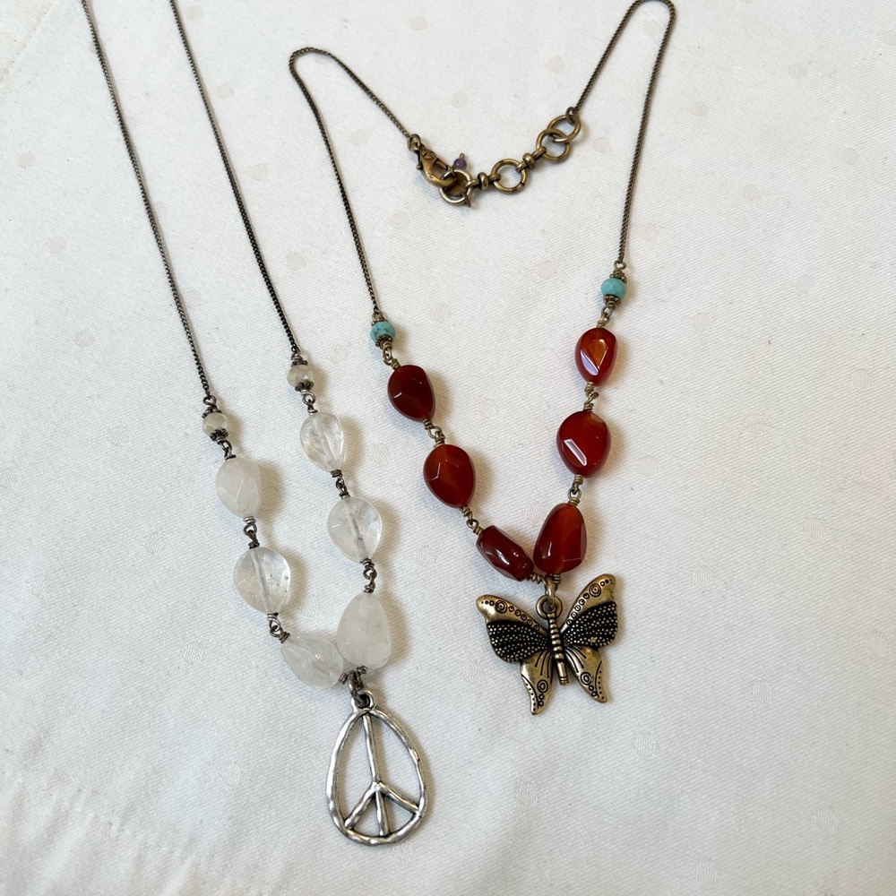 Lucky Brand Y2K boho natural stone necklaces set of 2